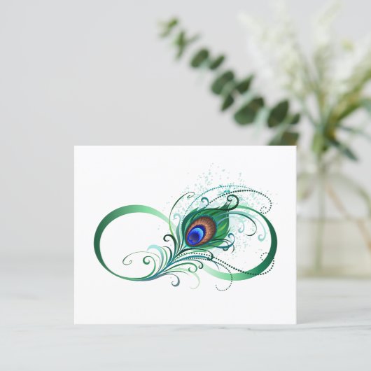 Infinity Symbol with Peacock Feather (Standing Front)