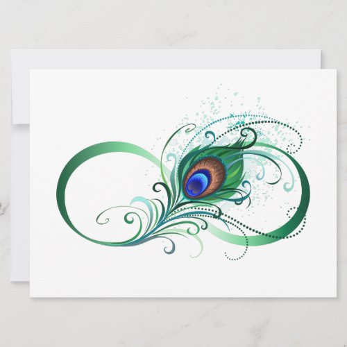 Infinity Symbol with Peacock Feather