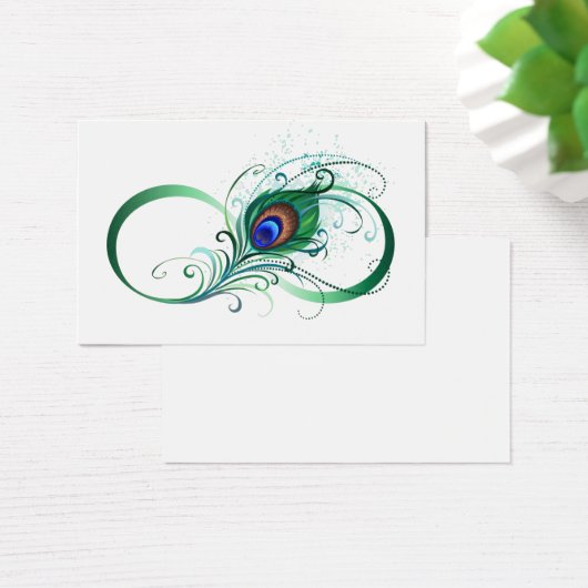 Infinity Symbol with Peacock Feather (Desk)