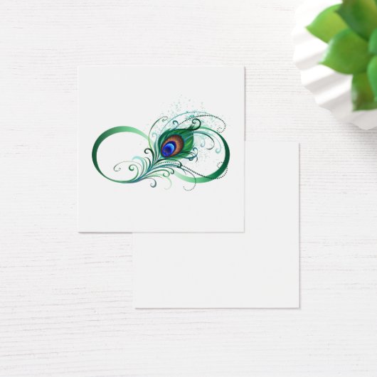Infinity Symbol with Peacock Feather (Desk)