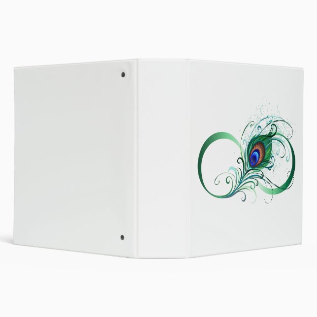 Infinity Symbol with Peacock Feather 3 Ring Binder (Background)