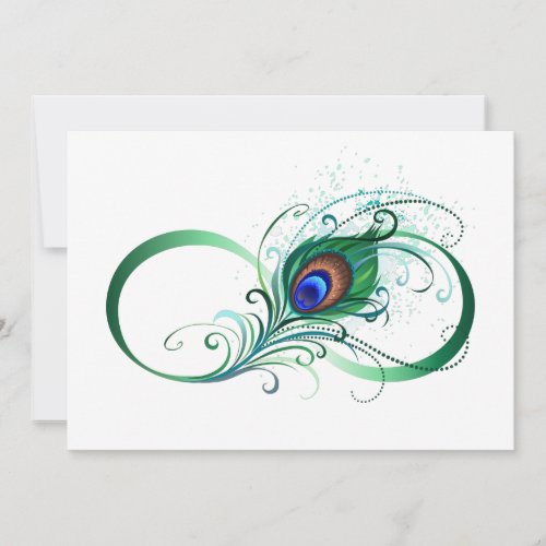 Infinity Symbol with Peacock Feather Announcement