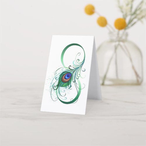 Infinity Symbol with Peacock Feather Appointment Card