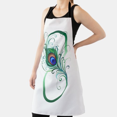 Infinity Symbol with Peacock Feather Apron