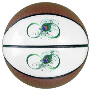 Infinity Symbol with Peacock Feather Basketball