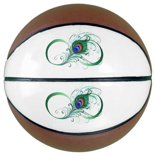 Infinity Symbol with Peacock Feather Basketball