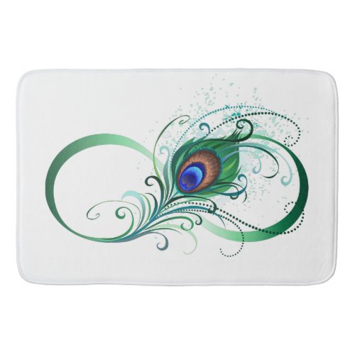 Infinity Symbol with Peacock Feather Bath Mat