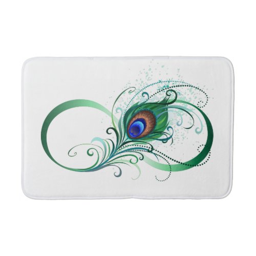 Infinity Symbol with Peacock Feather Bath Mat