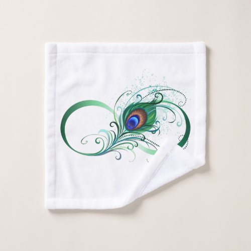 Infinity Symbol with Peacock Feather Bath Towel Set