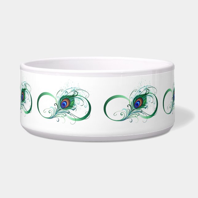 Infinity Symbol with Peacock Feather Bowl (Front)