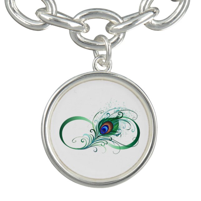 Infinity Symbol with Peacock Feather Bracelet (Design)