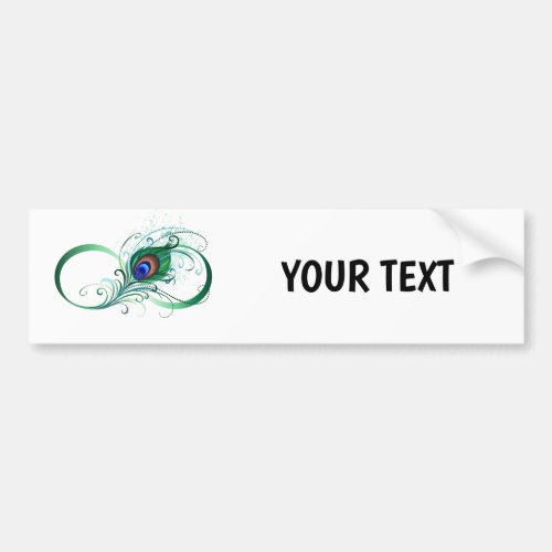 Infinity Symbol with Peacock Feather Bumper Sticker