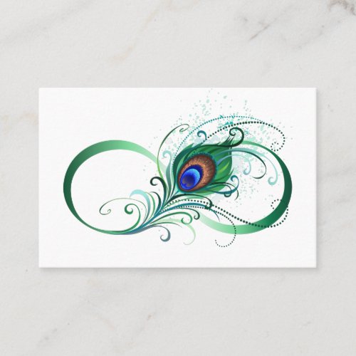 Infinity Symbol with Peacock Feather Business Card