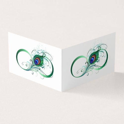 Infinity Symbol with Peacock Feather Business Card