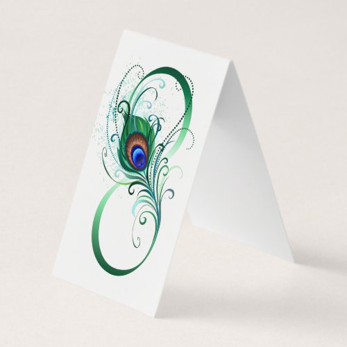 Infinity Symbol with Peacock Feather Business Card