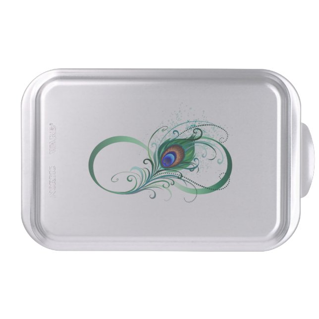Infinity Symbol with Peacock Feather Cake Pan (Front)