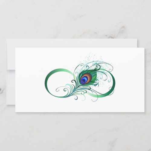 Infinity Symbol with Peacock Feather Card