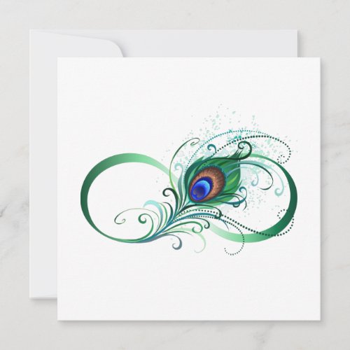 Infinity Symbol with Peacock Feather Card