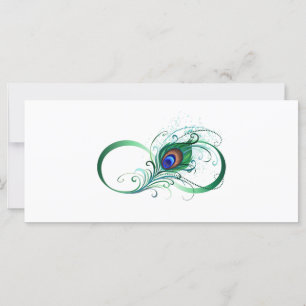 Infinity Symbol with Peacock Feather Card