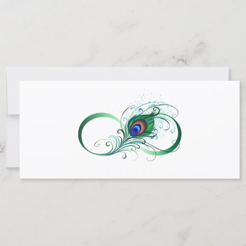 Infinity Symbol with Peacock Feather Card