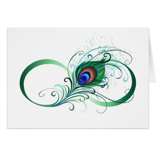Infinity Symbol with Peacock Feather Cards (Front Horizontal)