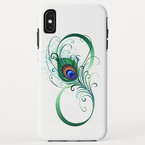 Infinity Symbol with Peacock Feather iPhone XS Max Case