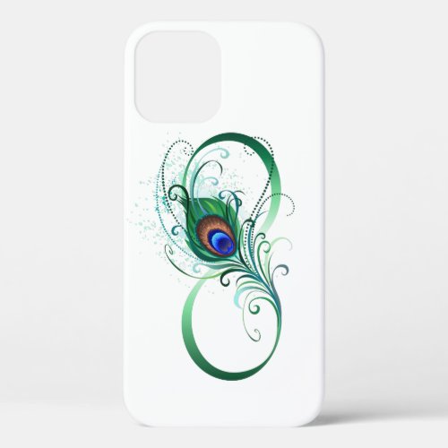 Infinity Symbol with Peacock Feather iPhone 12 Pro Case