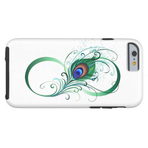 Infinity Symbol with Peacock Feather Tough iPhone 6 Case