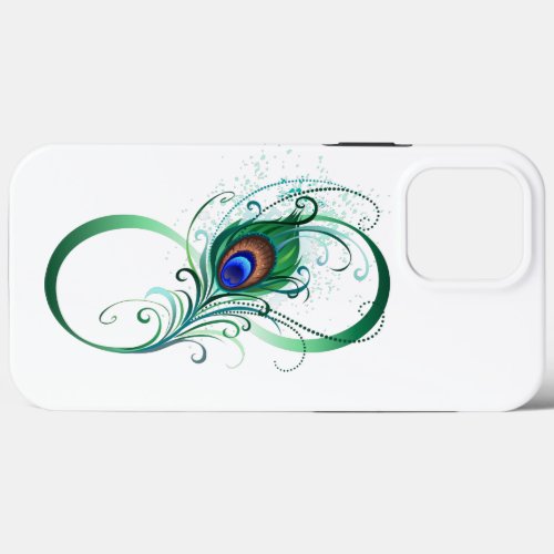 Infinity Symbol with Peacock Feather iPhone 13 Pro Max Case