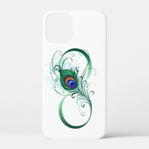 Infinity Symbol with Peacock Feather iPhone 12 Mini Case