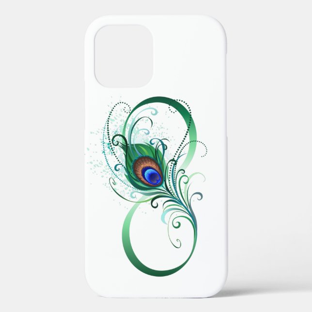 Infinity Symbol with Peacock Feather Case-Mate iPhone Case (Back)