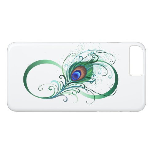 Infinity Symbol with Peacock Feather iPhone 8 Plus7 Plus Case