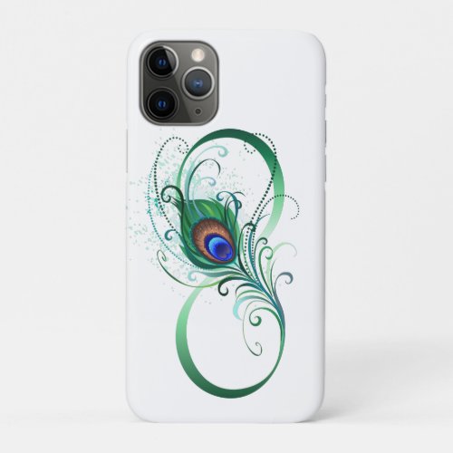 Infinity Symbol with Peacock Feather iPhone 11 Pro Case