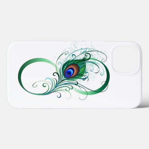 Infinity Symbol with Peacock Feather iPhone 13 Case