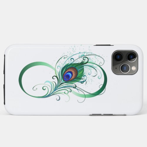 Infinity Symbol with Peacock Feather iPhone 11 Pro Max Case