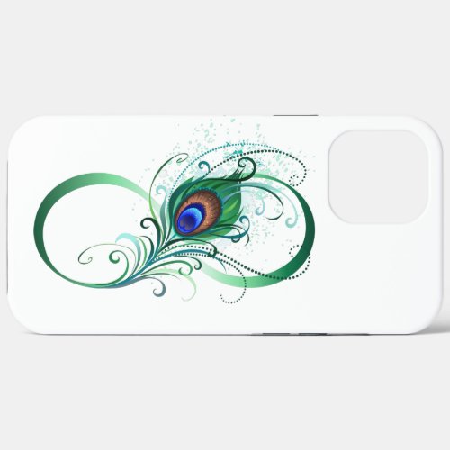 Infinity Symbol with Peacock Feather iPhone 12 Pro Max Case