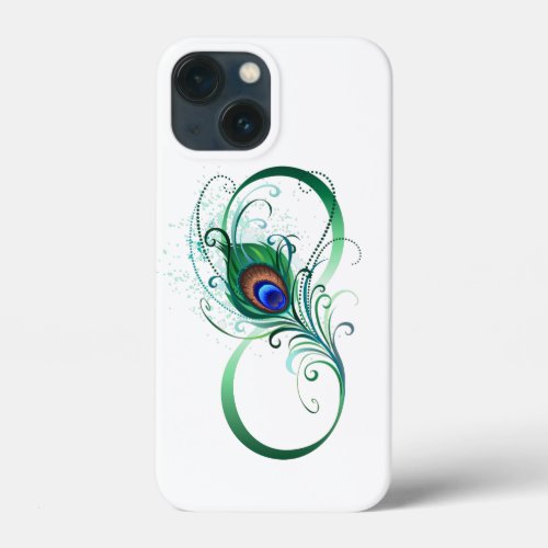 Infinity Symbol with Peacock Feather iPhone 13 Mini Case