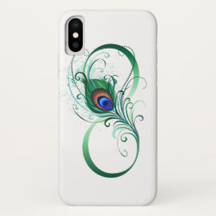 Infinity Symbol with Peacock Feather iPhone X Case