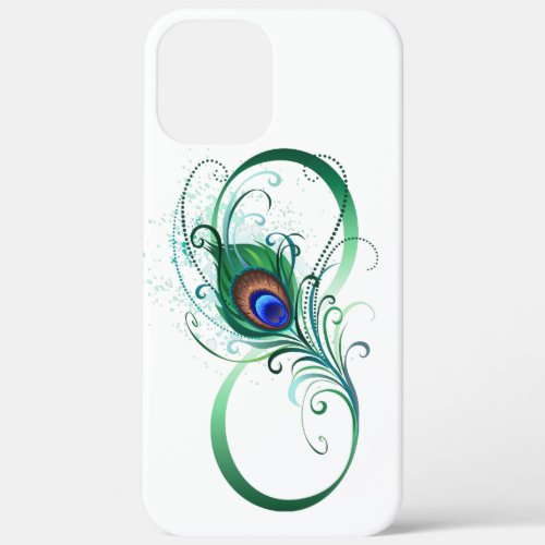 Infinity Symbol with Peacock Feather iPhone 12 Pro Max Case