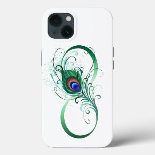 Infinity Symbol with Peacock Feather iPhone 13 Case