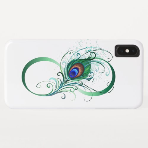 Infinity Symbol with Peacock Feather iPhone XS Max Case