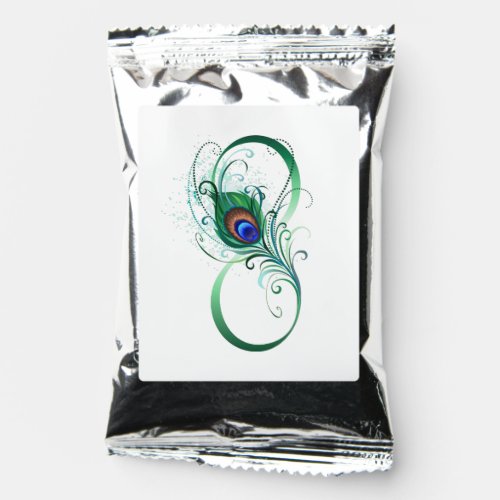 Infinity Symbol with Peacock Feather Coffee Drink Mix