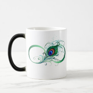 Infinity Symbol with Peacock Feather Color Morph Mug