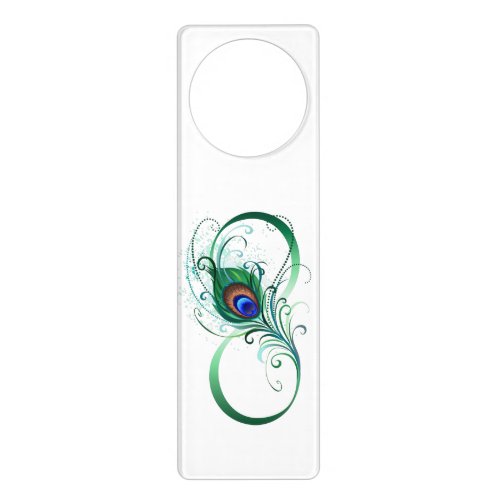Infinity Symbol with Peacock Feather Door Hanger