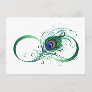 Infinity Symbol with Peacock Feather Enclosure Card