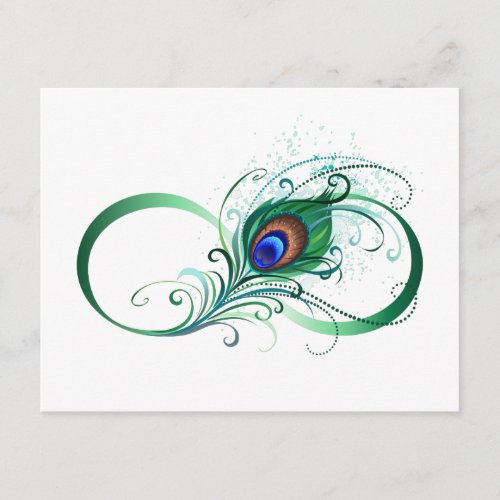 Infinity Symbol with Peacock Feather Enclosure Card