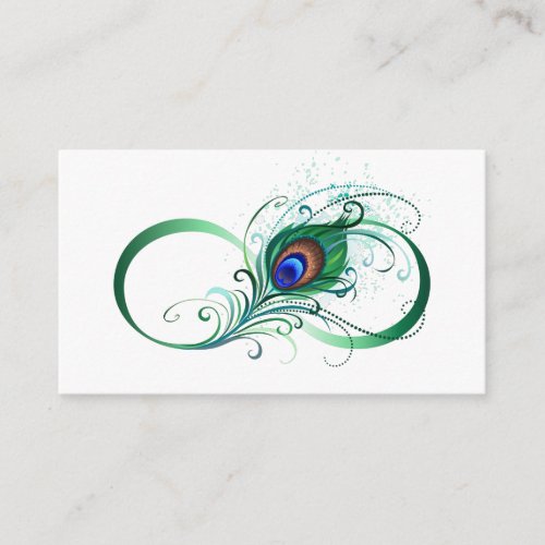 Infinity Symbol with Peacock Feather Enclosure Card