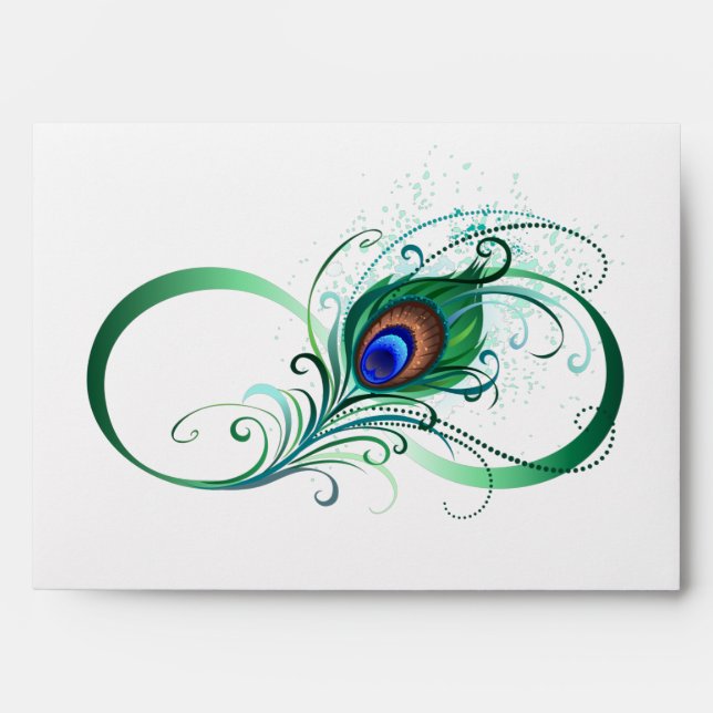 Infinity Symbol with Peacock Feather Envelope (Front)