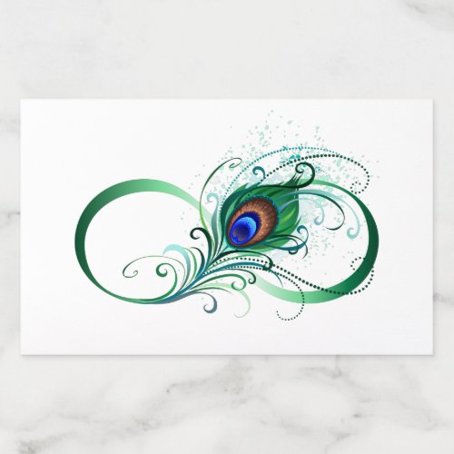 Infinity Symbol with Peacock Feather Envelope Liner