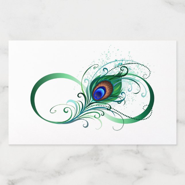 Infinity Symbol with Peacock Feather Envelope Liner (Design)
